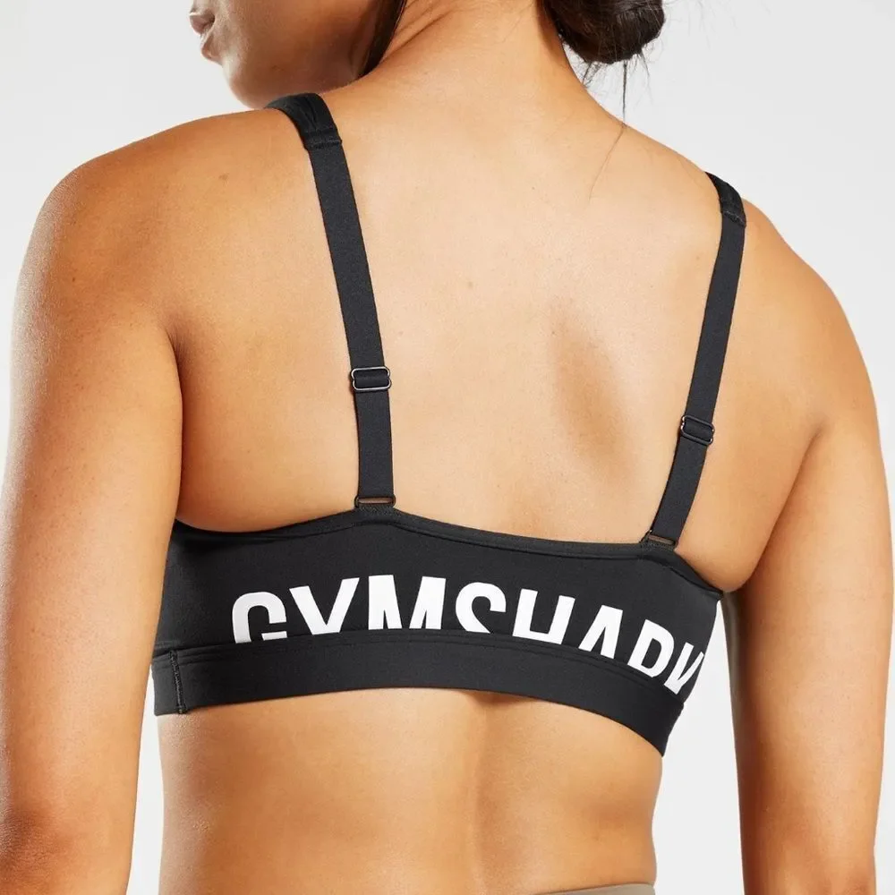 GYMSHARK FRACTION SPORTS BRA Medium Support Black Small NWT in‎ packaging